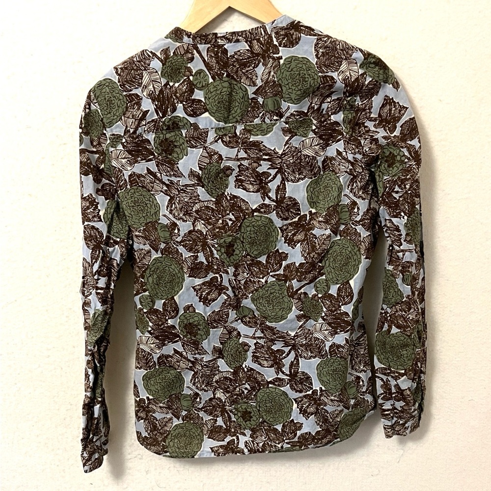 Boden Floral Long Sleeve Half Button Shirt Size Medium